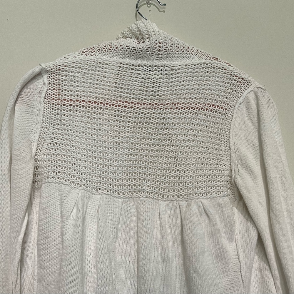 Banana Republic Open Knit White Open-Front Cardigan Medium - Picture 4 of 4
